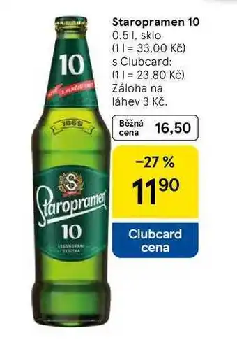 Tesco Staropramen 10, 0.5 l, sklo nabídka