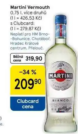 Tesco Martini Vermouth, 0.75 l, více druhů nabídka