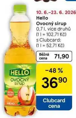 Tesco Hello Ovocný sirup, 0,7 l, více druhů nabídka