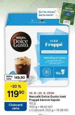 Tesco Nescafé Dolce Gusto Iced Frappé kávové kapsle nabídka