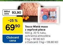 Tesco Tesco Mleté maso z vepřové plece nabídka