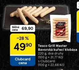 Tesco Tesco Grill Master Bavorská kuřecí klobása nabídka
