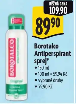Albert Borotalco Antiperspirant sprej nabídka