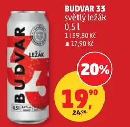 Penny Market Budvar 33 světlý ležák nabídka