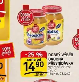 Flop DOBRÝ VÝBĚR OVOCNÁ PŘESNÍDÁVKA vybrané druhy nabídka