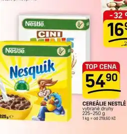 Flop CEREÁLIE NESTLÉ vybrané druhy nabídka