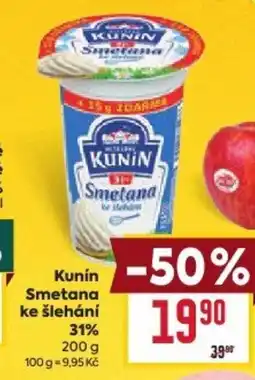 Billa Kunín Smetana ke šlehání 31% nabídka