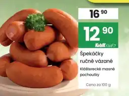 Kubík potraviny Špekáčky ručně vázané nabídka