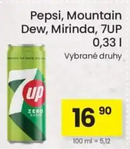 Kubík potraviny Pepsi, Mountain Dew, Mirinda, 7UP nabídka
