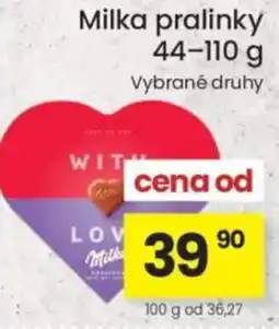 Kubík potraviny Milka pralinky nabídka