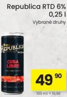 Kubík potraviny Republica RTD 6% nabídka