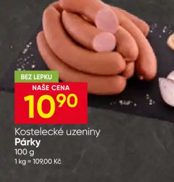 Hruška Kostelecké uzeniny Párky nabídka