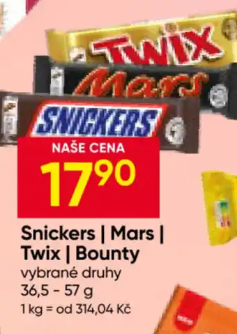 Hruška Snickers | Mars | Twix | Bounty nabídka