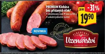 Albert PREMIUM Klobása bez přidaných éček nabídka