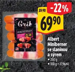 Albert Albert Miniberner se slaninou a sýrem nabídka