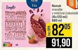 Jip Nanuk mandle v mléčné čokoládě nabídka