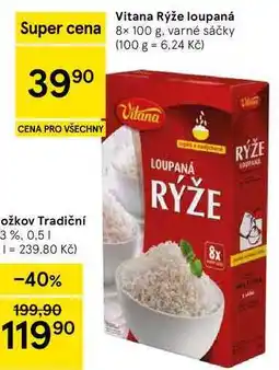 Tesco Vitana Rýže loupaná, 8× 100 g, varné sáčky nabídka