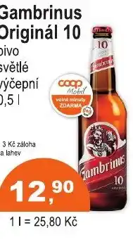 COOP DISKONT Gambrinus Originál 10 nabídka