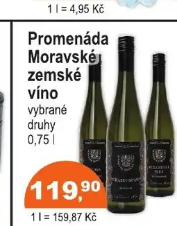 COOP DISKONT Promenáda Moravské zemské víno nabídka