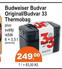 COOP DISKONT Budweiser Budvar Original/Budvar 33 Thermobag nabídka