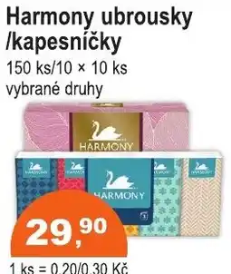 COOP DISKONT Harmony ubrousky /kapesníčky nabídka