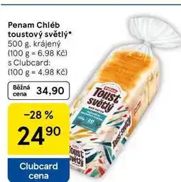 Tesco Penam Chléb toustový světlý, 500 g, krájený nabídka
