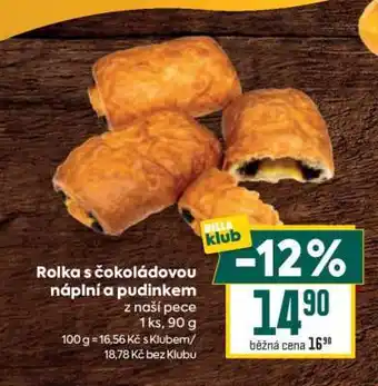 Billa Rolka s čokoládovou náplní a pudinkem nabídka