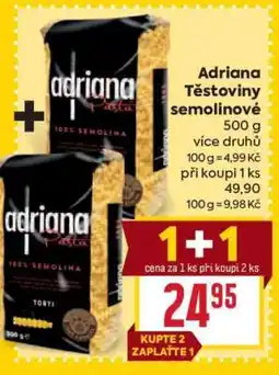 Billa Adriana Těstoviny semolinové nabídka