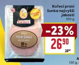 Billa KUŘECÍ PRSNÍ ŠUNKA NEJVYŠŠÍ JAKOSTI nabídka