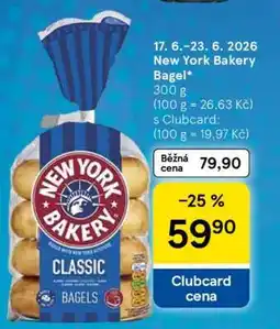 Tesco New York Bakery Bagel nabídka