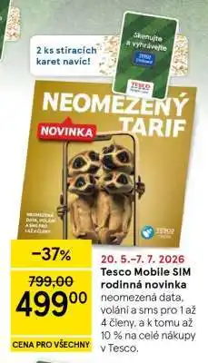 Tesco Tesco Mobile SIM rodinná novinka nabídka