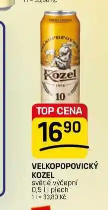 Flop VELKOPOPOVICKÝ KOZEL světlé výčepní 0,5 || plech nabídka