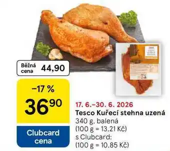 Tesco Tesco Kuřecí stehna uzená, 340 g, balená nabídka