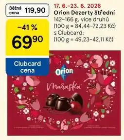 Tesco Orion Dezerty Střední, 142-166 g. více druhů nabídka