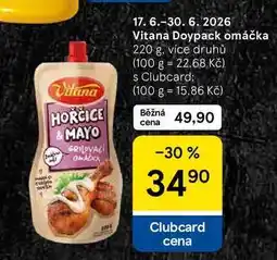 Tesco Vitana Doypack omáčka, 220 g, více druhů nabídka