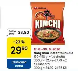Tesco Nongshim instantní nudle, 120-140 g, více druhů nabídka
