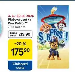 Tesco Plážová osuška Paw Patrol, 70 x 140 cm nabídka