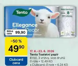 Tesco Tento Toaletní papír, 8 rolí. 3 vrstvy, více druhů nabídka