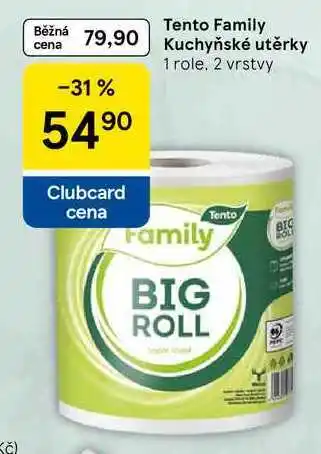 Tesco Tento Family Kuchyňské utěrky, 1 role. 2 vrstvy nabídka