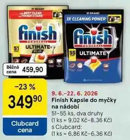 Tesco Finish Kapsle do myčky na nádobí, 51-55 ks, dva druhy nabídka