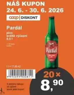 Coop Pardál pivo světlé výčepní nabídka
