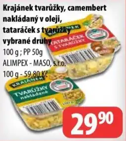 Partner Maloobchodní síť KRAJÁNEK Tvarůžky, camembert nakládaný v oleji, tataráček s tvarůžky vybrané druhy nabídka