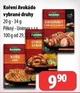 Partner Maloobchodní síť KOŘENÍ Avokádo vybrané druhy nabídka