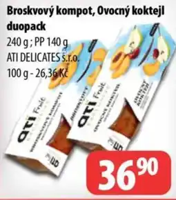 Partner Maloobchodní síť Broskvový kompot, ovocný koktejl duopack nabídka