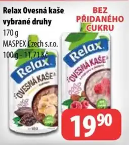Partner Maloobchodní síť RELAX Ovesná kaše vybrané druhy nabídka