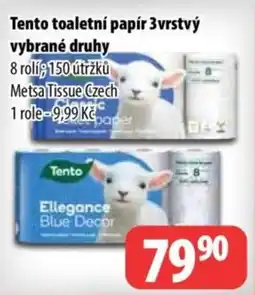 Partner Maloobchodní síť TENTO Toaletní papír 3vrstvý vybrané druhy nabídka