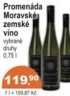 Coop Promenáda Moravské zemské víno nabídka