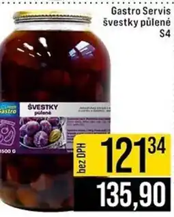 Jip Gastro Servis švestky půlené S4 nabídka