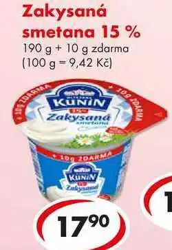 CBA Zakysaná smetana 15%, 190 g + 10 g zdarma nabídka
