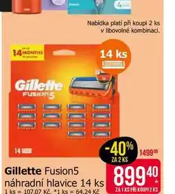 Teta Gilette Fusion5 náhradní hlavice 14ks nabídka